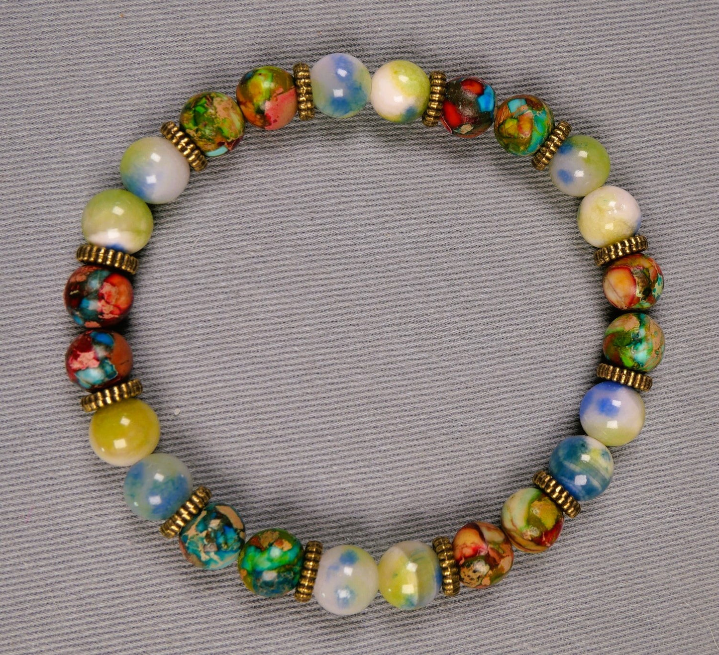Persian Jade and Turquoise Sea Sediment Jasper bracelet