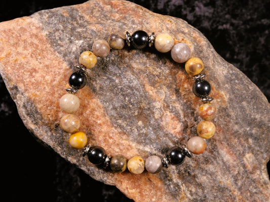 Agate and Hematite bracelet