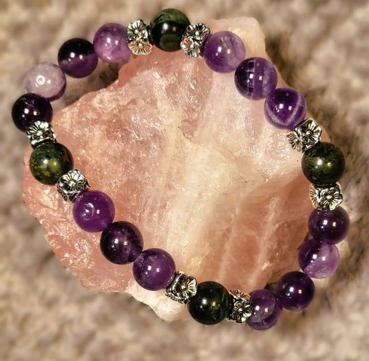 Amethyst and Rhyolite Jasper bracelet