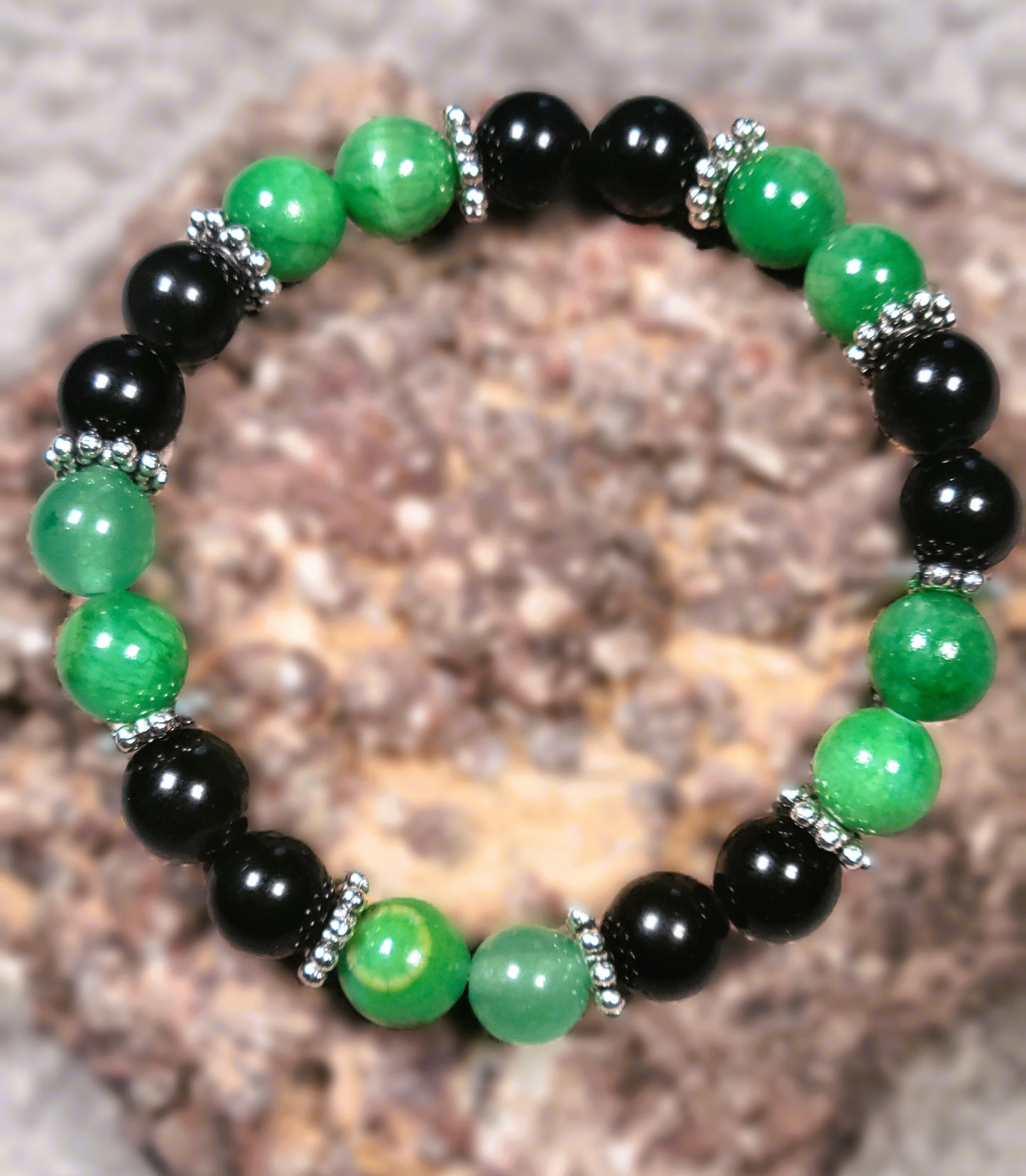 Jade and Obsidian bracelet