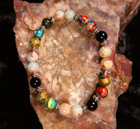 Mixed Sea Sediment Jasper bracelet