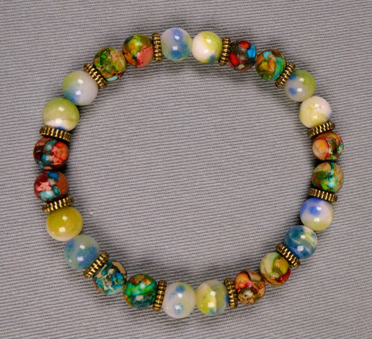 Persian Jade and Turquoise Sea Sediment Jasper bracelet