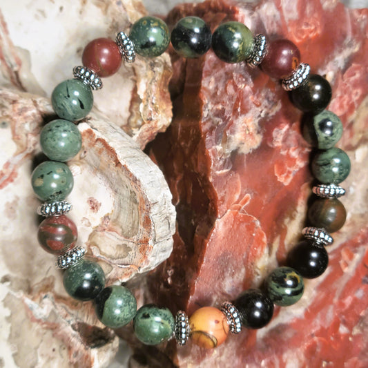 Rhyolite Jasper and Picasso Jasper bracelet